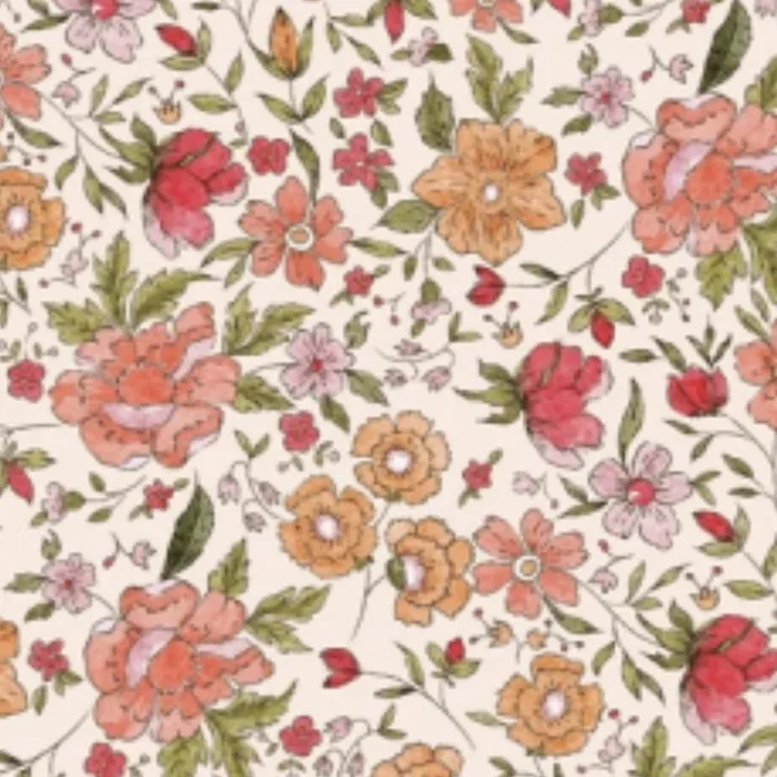 Nappe en polyester à motif de fleurs jaunes, roses et orange 60×108 – Brunelli