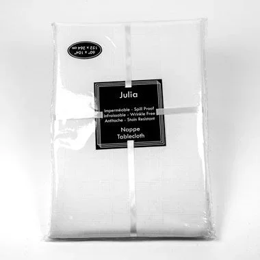 Nappe rectangulaire blanche Julia 60 x 104 po