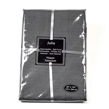 Nappe rectangulaire charcoal Julia 60 x 104 po