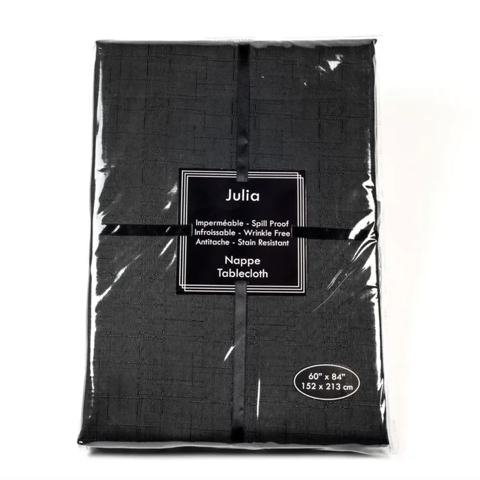 Nappe rectangulaire noire Julia 60 x 84 po