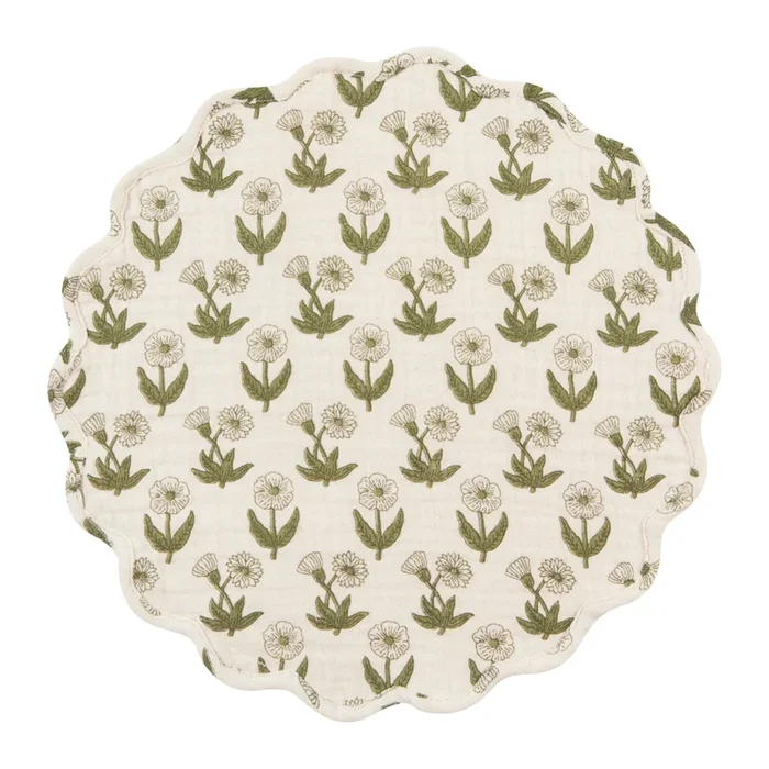 Napperon en tissu Beige avec fleurs – Danica