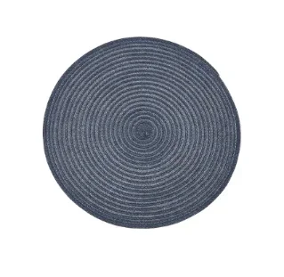 Napperon rond en vinyle tissé Bleu