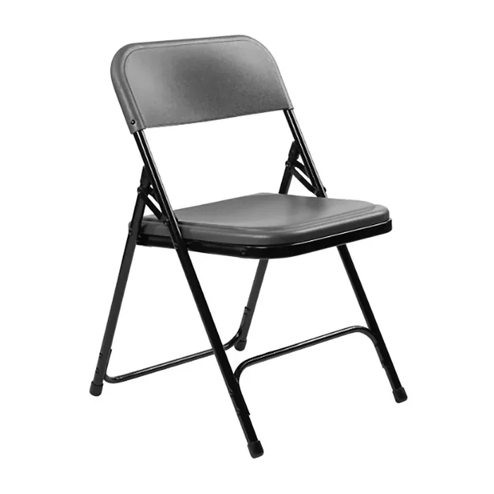National Public Seating 820 Charcoal Folding Plastic Chair – 4 / CS