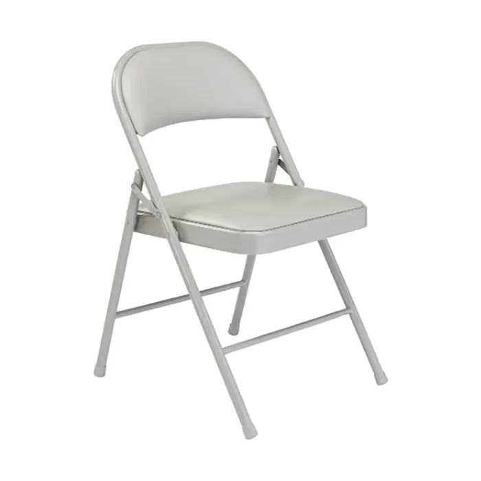 National Public Seating 952 Grey Padded Folding Steel Chair – 4 / CS