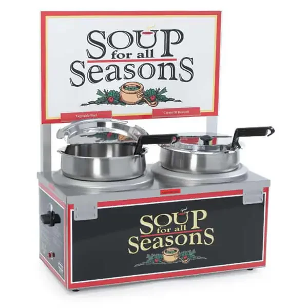 NEMCO 6510A-2D7P Countertop 7-Qt Double Well Soup Warmer W/ Thermostat