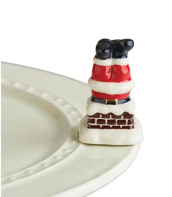 Nora Fleming Mini Santa Legs Down the Chimney
