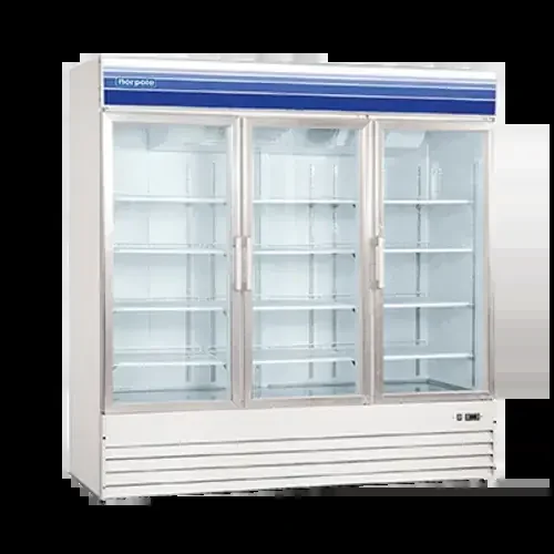Norpole NPGR3-S 78.00‘‘ White 3 Section Swing Refrigerated Glass Door Merchandiser