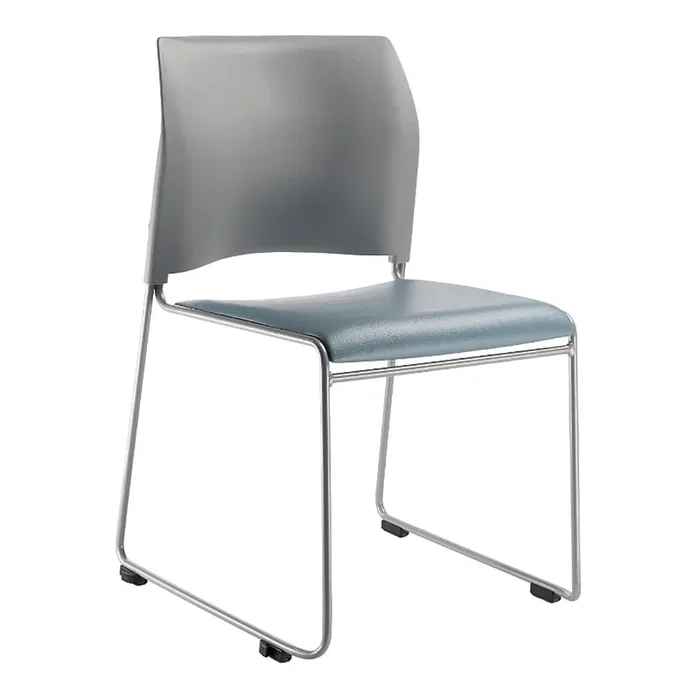 NPS 8742-12-02 Blue/Gray Vinyl Cafetorium Stack Chair
