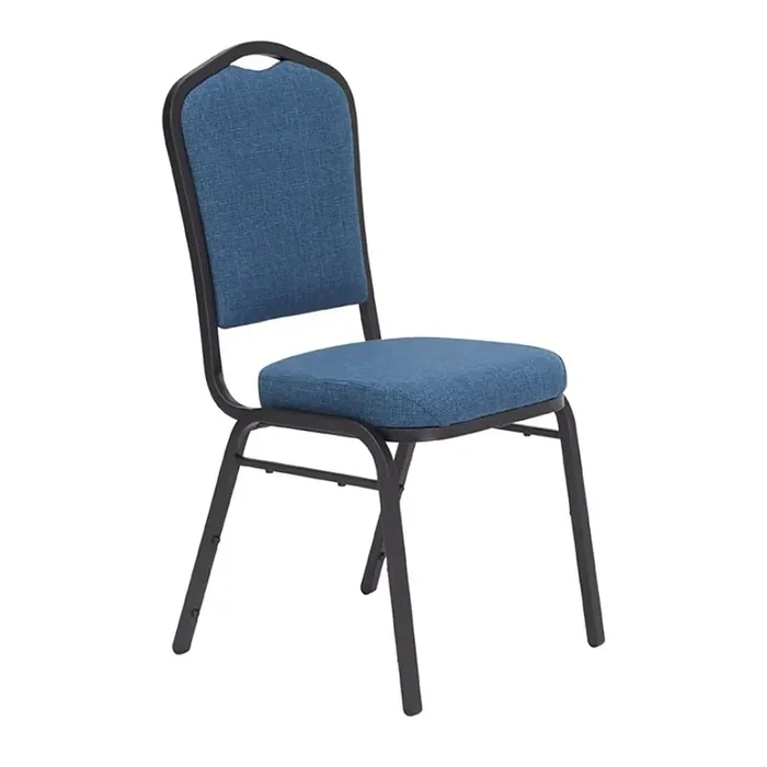 NPS 9374-BT 9300 Series Natural Blue Deluxe Fabric Stack Chair