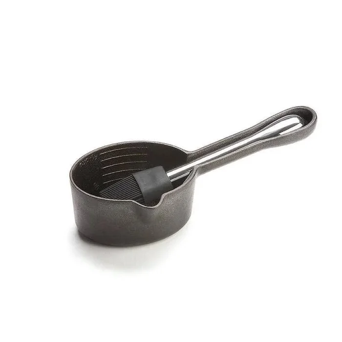 Outset Cast Iron Sauce Pot w/ Silicone Basting Brush