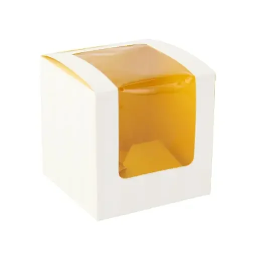 PacknWood 209BCKF1 Yellow Cupcake Box with Window (1 Piece)