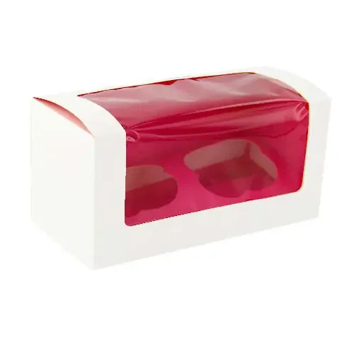 PackNWood 209BCKF2 Pink Cupcake Box with Insert – 100 / CS