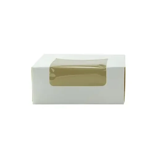 PacknWood 209PAT100J White Pastry Box with PET Window
