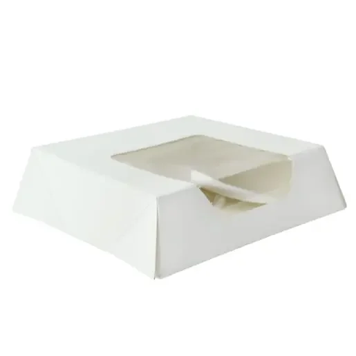 PacknWood 209PAT140 White Pastry Box with PET Window