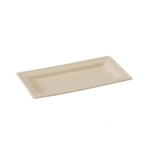 PacknWood 210APU1326BR Rectangular Brown Sugarcane Plate