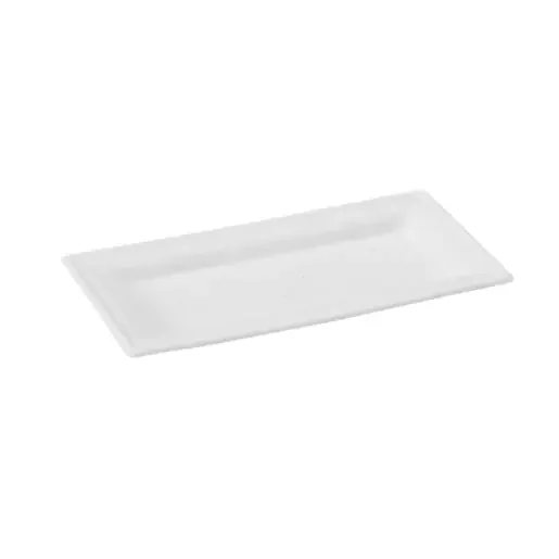 PacknWood 210APU1327 Rectangular White Sugarcane Plate