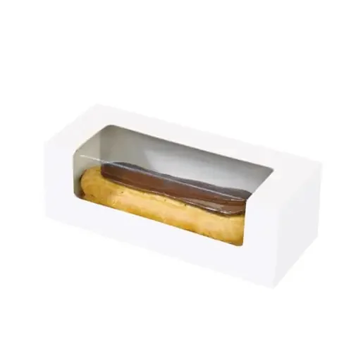 PacknWood 210CCLAIR Box With PE Window Perfect for Pastry, Eclair, Hot Dog, and More
