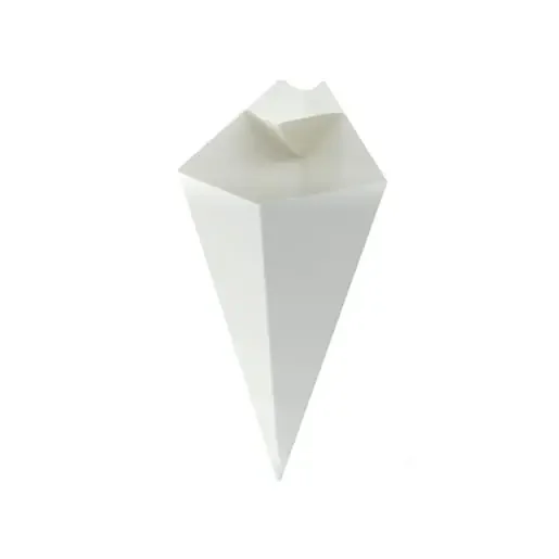 PacknWood 210CONFR3WH White Paper Cones with Built in Dipping Sauce Compartment