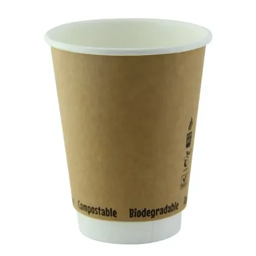 PacknWood 210GCDW12K Double Wall Kraft Compostable Paper Cup