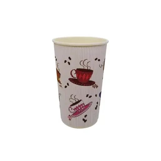 PacknWood 210GCR16T Rippled Teacup Design Cup