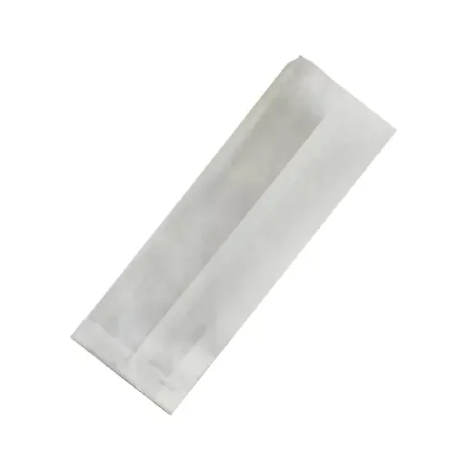 PacknWood 210SACBCRY32G White greaseproof sandwich bag with crystal window