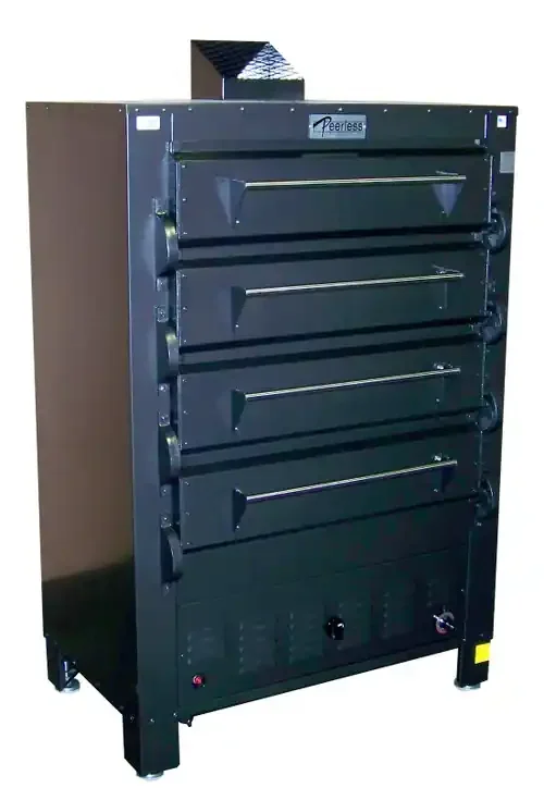 Peerless 2324B – 4 Pan 4 Deck Gas Bake Ovens 41.5 inch Wide Commercial Multideck Pizza Ovens