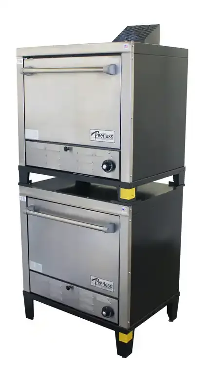 Peerless C231P – Two Section 2 Solid Door 8 Shelf Counter Model Stainless Steel Gas Pizza Ovens