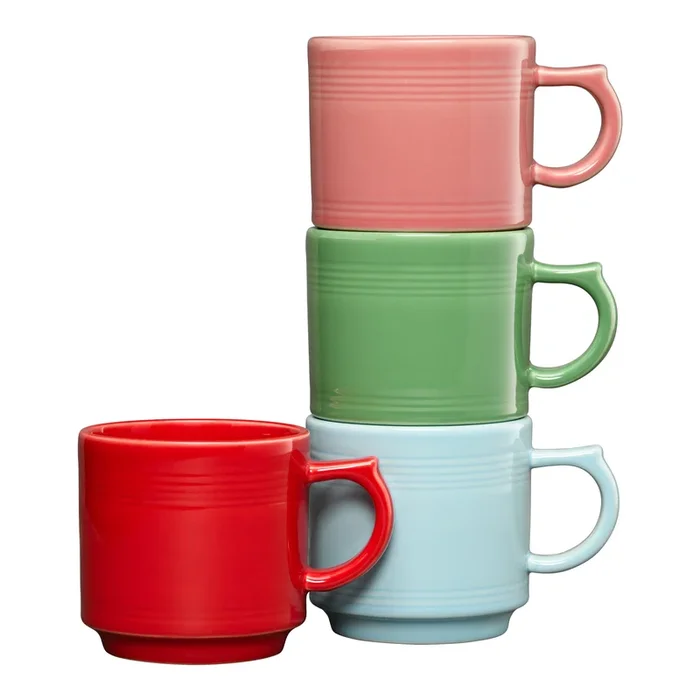 Peppermint Frost 16 OZ Set of 4 Mixed Stackable Mug Set