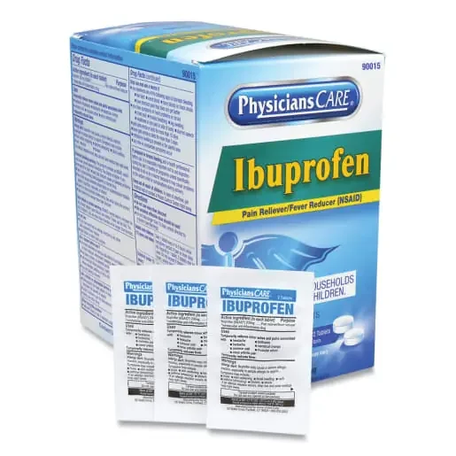 PhysiciansCare ACM90015 Ibuprofen Medication, Two-Pack, 50 Packs/Box