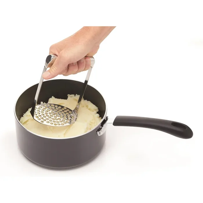 Pile patate en stainless avec poignée horizontale