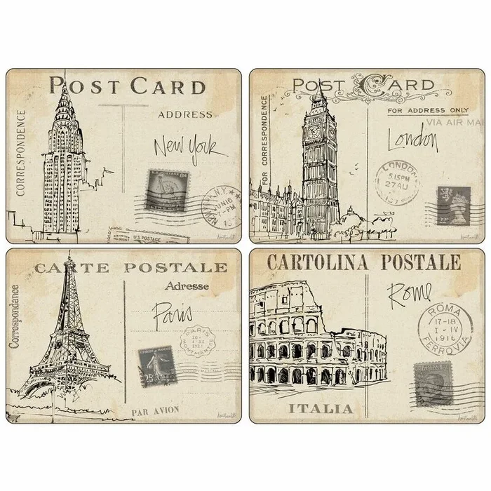 Pimpernel Placemat Postcard Set Of 4