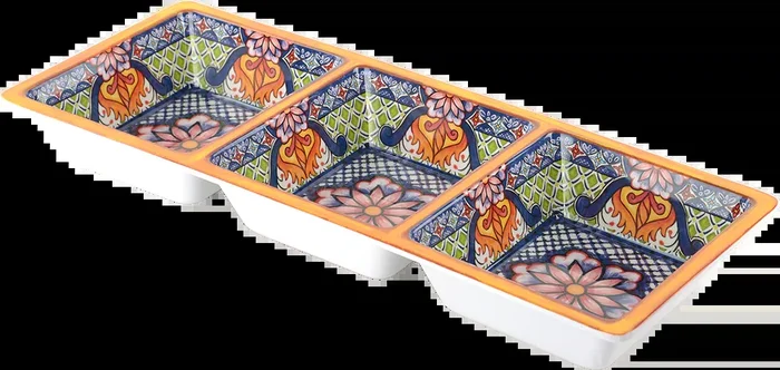Plateau de service à 3 sections Orange