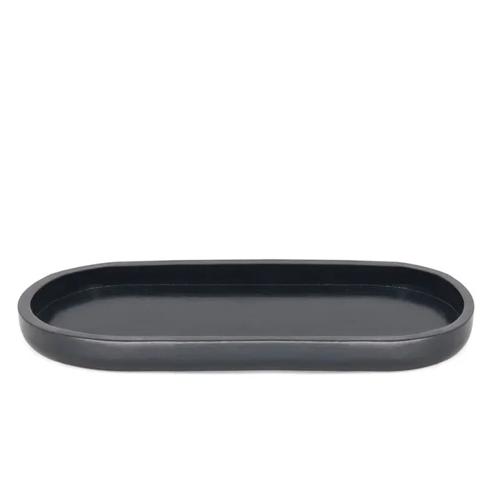 Plateau ovale en bambou Noir