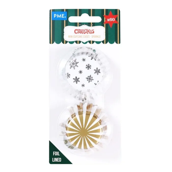 PME Mini Foil Cupcake Cases Sparkle 60pk