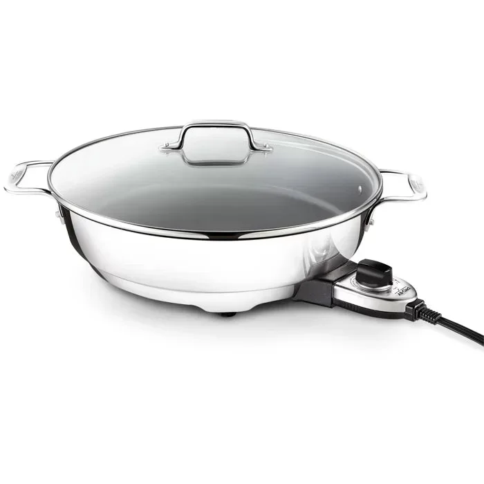 Poêle antiadhésive électrique large Skillet 14 po avec couvercle – All Clad
