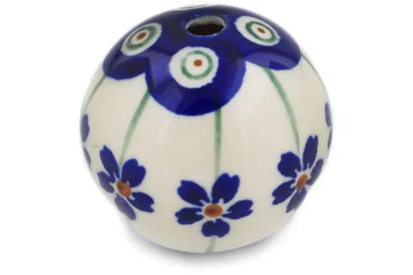 Polish Pottery 1″ Bead Flowering Peacock