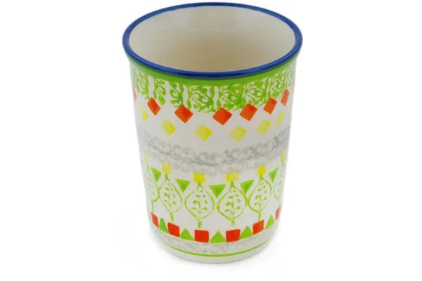 Polish Pottery 10 oz Tumbler Leafy Sunrise