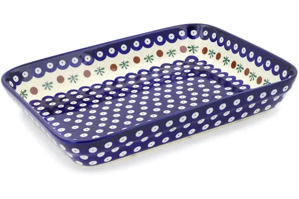 Polish Pottery 12″ Rectangular Baker Mosquito