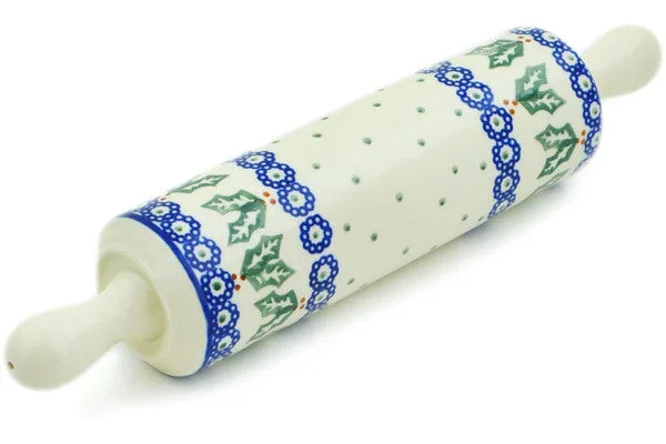 Polish Pottery 13″ Rolling Pin Holly Hop