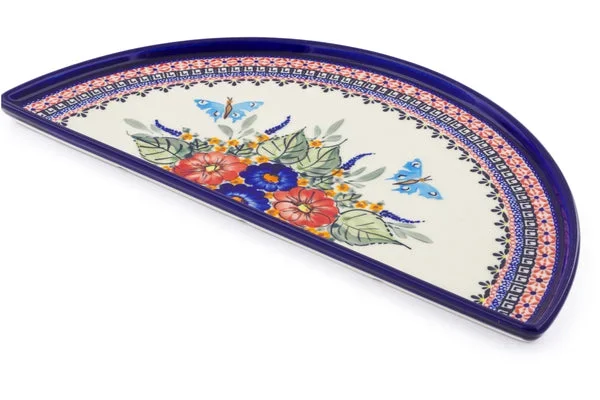 Polish Pottery 16″ Pizza Plate Spring Splendor UNIKAT