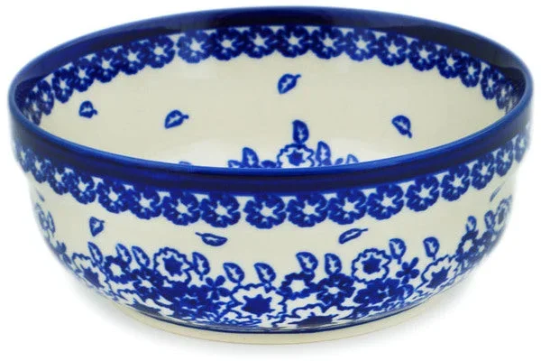 Polish Pottery 6″ Bowl Heavenly Azure Wreath