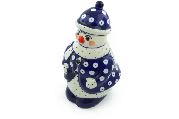 Polish Pottery 7″ Snowman Figurine Mosquito