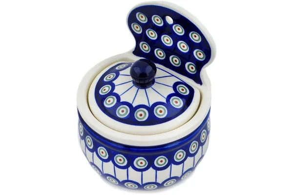Polish Pottery 7″ Wall Jar Traditional Peacock