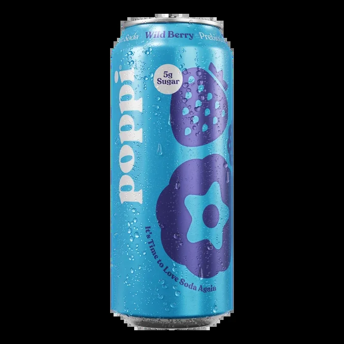 Poppi Prebiotic Soda, Wild Berry, 16oz