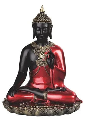 Praying Buddha Red/Black 11 1/4″