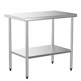 Prepline PWTG-1836 18″D x 36″L Stainless Steel Worktable with Undershelf