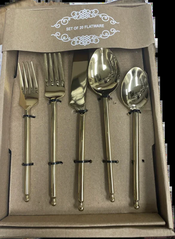 Prestige Rotunda Flatware, Gold, Service for 4