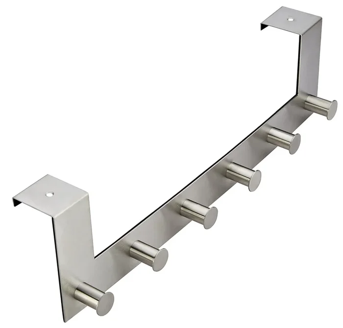 Pro Chef Kitchen Tools Over The Door Hooks – 6 Coat Hooks Pegs – No Drill Towel Rack for Bathroom Storage Closet – Behind The Door Organizer Clothes Rack – Office Cubicle Shoe Handbag Purse Hanger