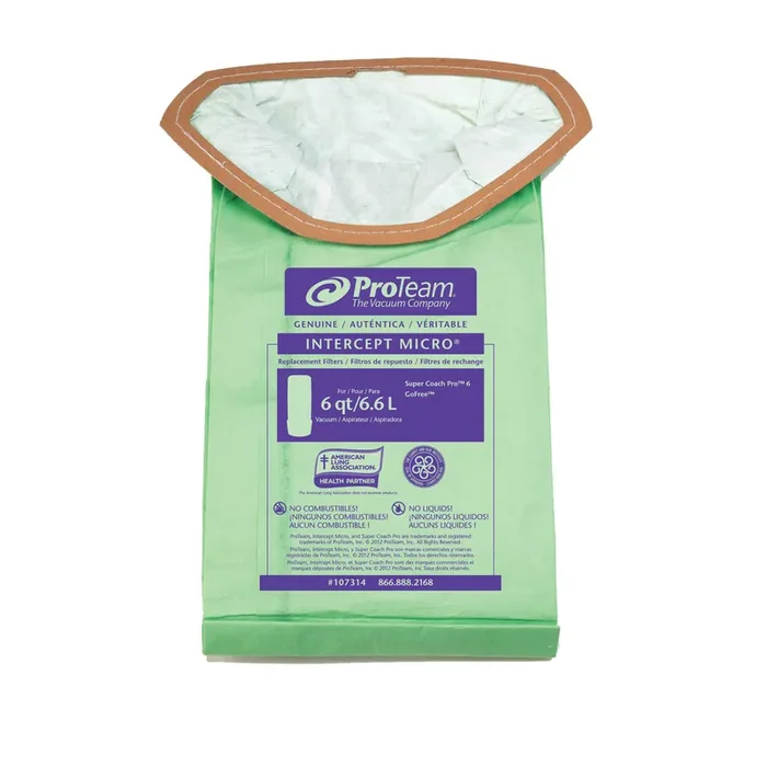 ProTeam 107314 Micro Filter 6 Qt. Bag For ProVac FS 6 Vacuum – 10 / PK