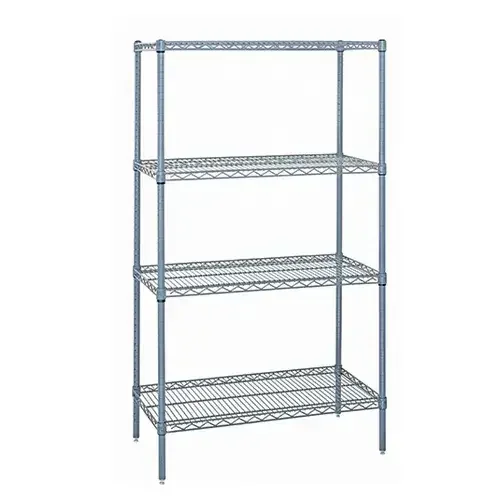 Quantum Food Service WR63-3672GY NSF 4 Shelf 600 – 800 lb. Gray Epoxy Starter Wire Shelving Unit